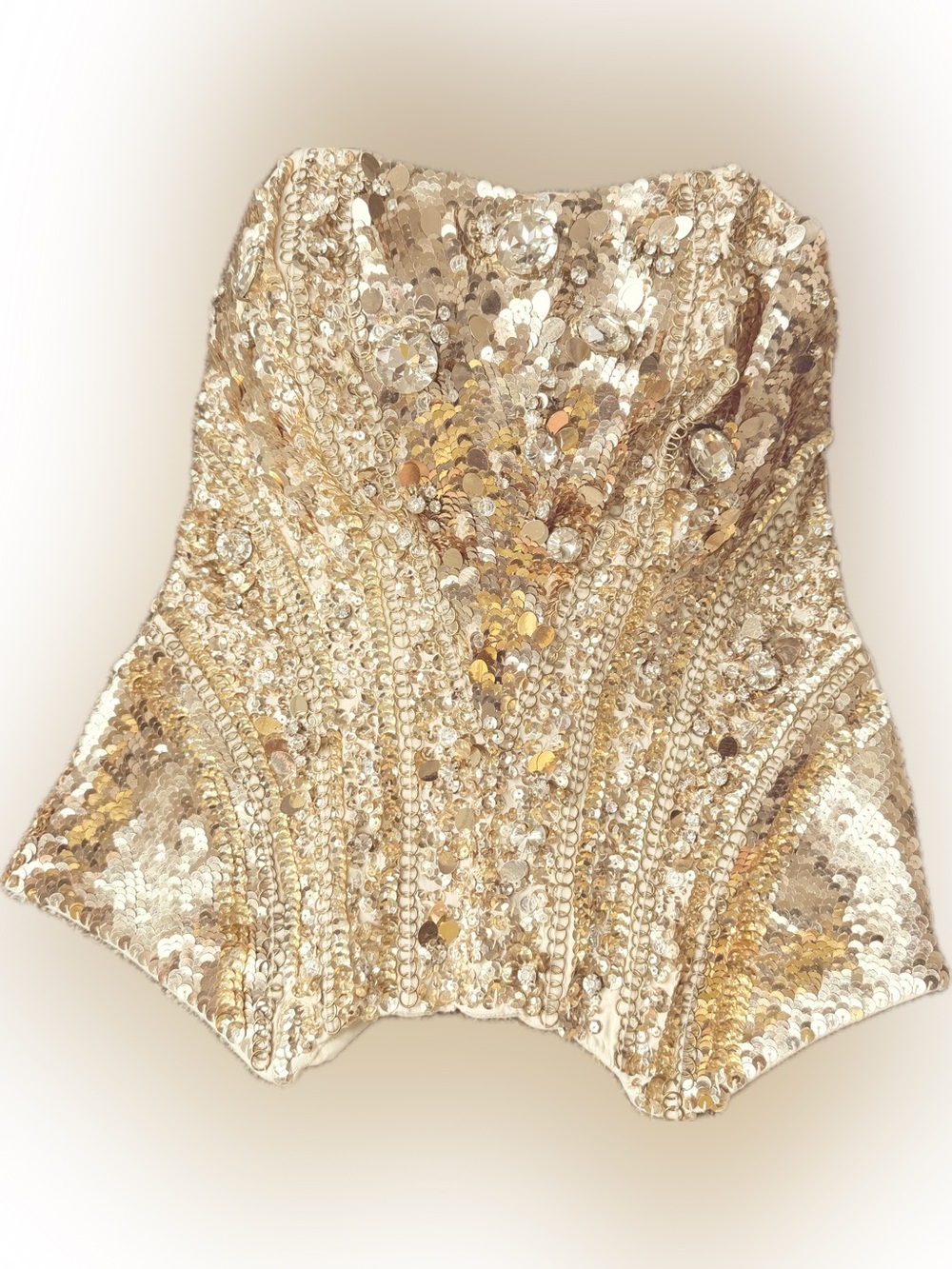 Elisabetta Franchi Embellished Corset – Fits US 8 Strapless Sequin Corset